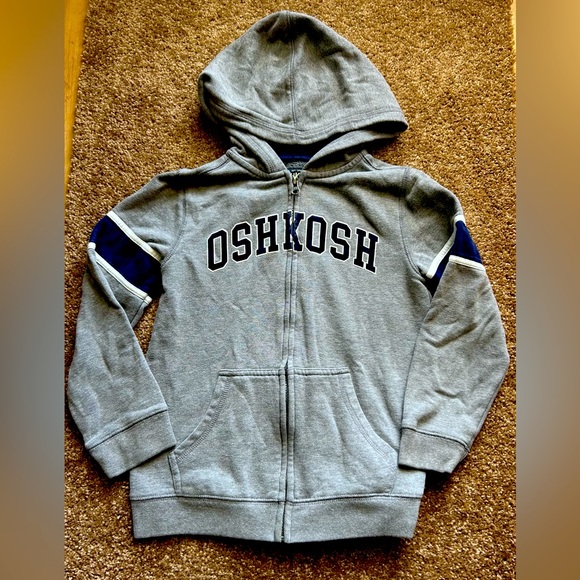 OshKosh B’gosh Boys Y2K Zip Up Hoodie Sweater Jacket Sz 10 GUC - Picture 1 of 5